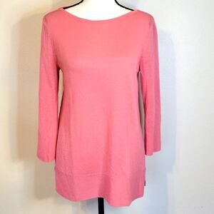 J Jill Sweater Women's XS Linen Blend Coral Lightweight Coastal Tunic Casual